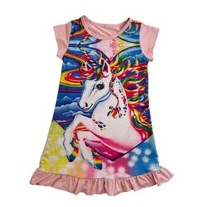 Colorful Unicorn Kids Pajama Dress